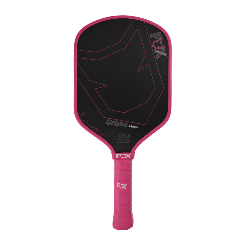 Fox-Pink-Urban-Pickleball-Paddle-Side Fox Club Original Pickleball Paddle with thermoformed carbon design for club events 2
