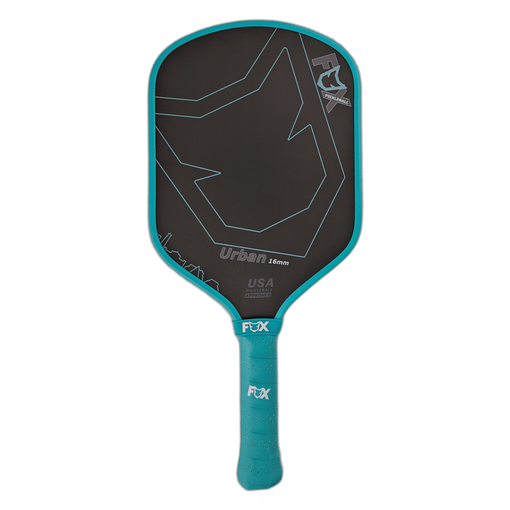 Fox-Teal-Urban-Pickleball-Paddle-Side Fox Club Original Pickleball Paddle with thermoformed carbon design for club events 2