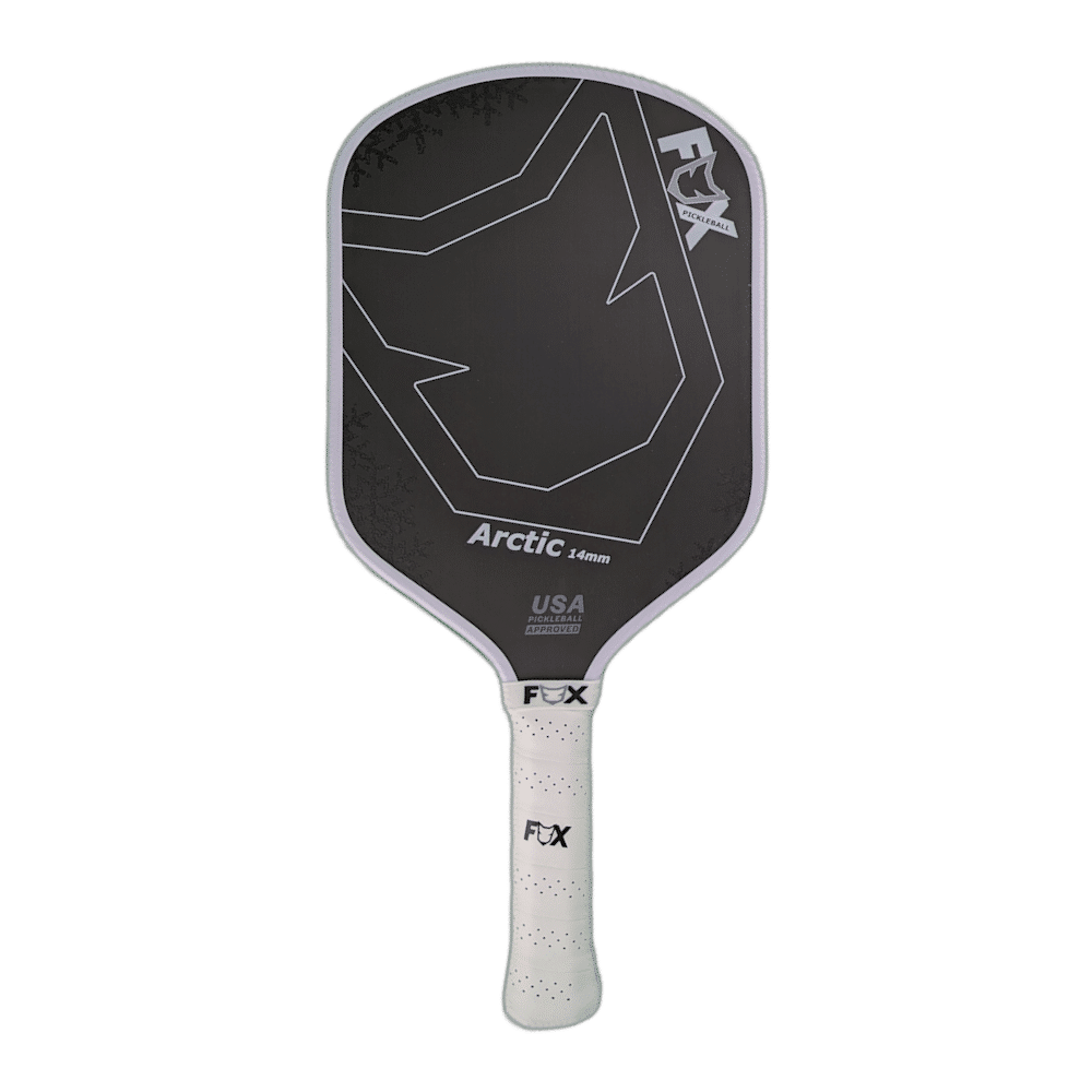 Fox-White-Arctic-Pickleball-Paddle-Side Fox Club Original Pickleball Paddle with thermoformed carbon design for club events 2